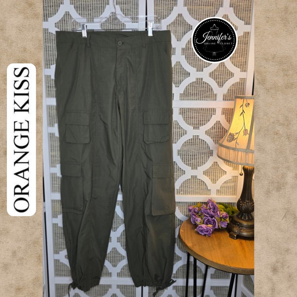 Orange Kiss Apparel Women's Army Green Cargo Pants Size Large